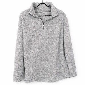 LARGE ROWM GRAY QUARTER ZIP SWEATER